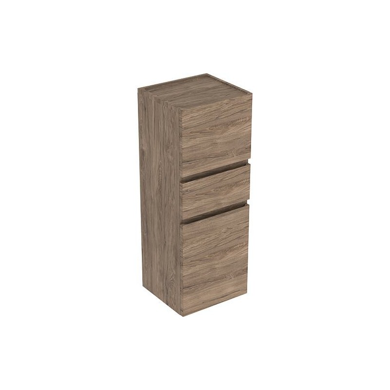 Armoire haute Geberit Renova Plan 2 portes, 1 tiroir, 390x1050x360 mm noyer hickory