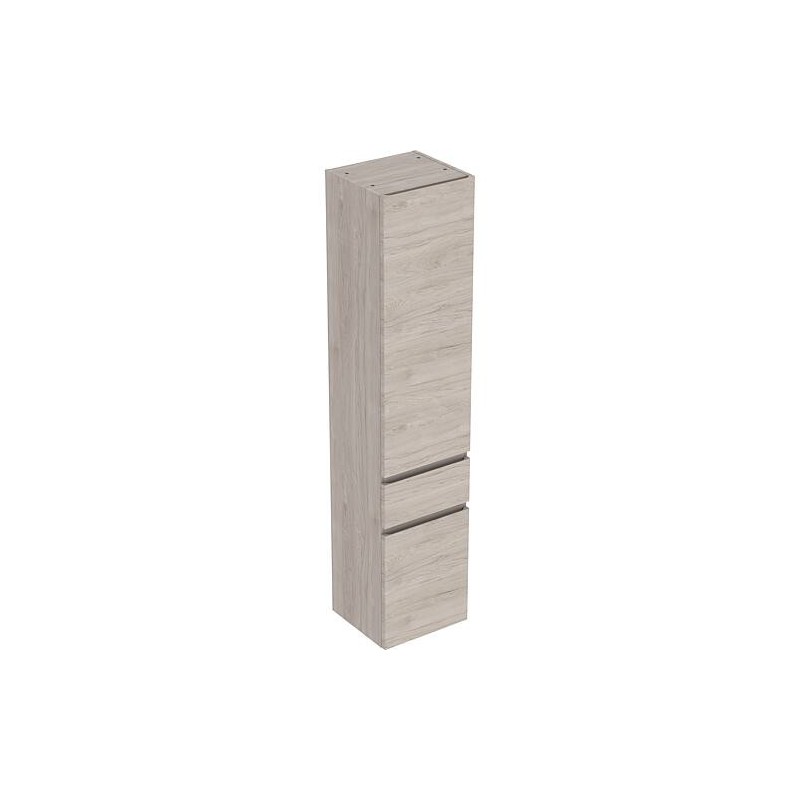 Armoire haute Geberit Renova Plan 2 portes, 1 tiroir, 390x1800x360 mm Noyer hickory clair