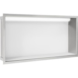 Niche mural avec éclairage LED lxhxp: 624x324x100 mm paroi arrière verre blanc