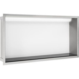 Niche mural avec éclairage LED lxhxp: 624x324x100 mm paroi arrière verre blanc