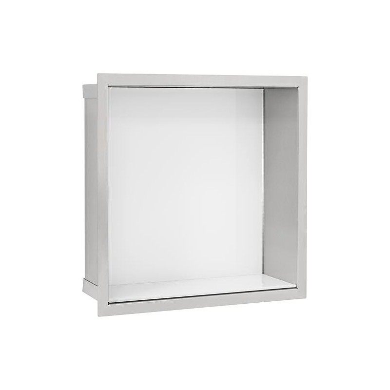 Niche murale lxhxp: 324x324x150 mm paroi arrière verre blanc