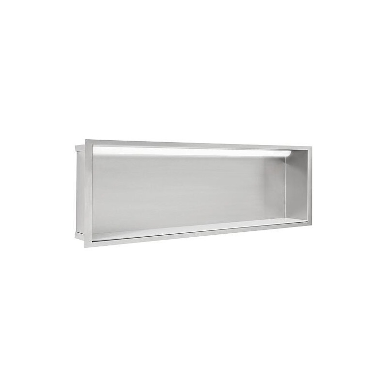 Niche mural avec éclairage LED lxhxp: 924x324x100 mm paroi arrière inox