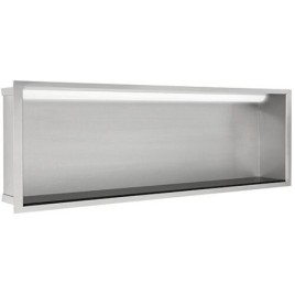 Niche mural avec éclairage LED lxhxp: 924x324x100 mm paroi arrière inox