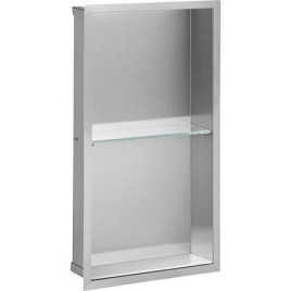 Niche murale 2 étages lxhxp: 324x624x100 mm paroi arrière inox