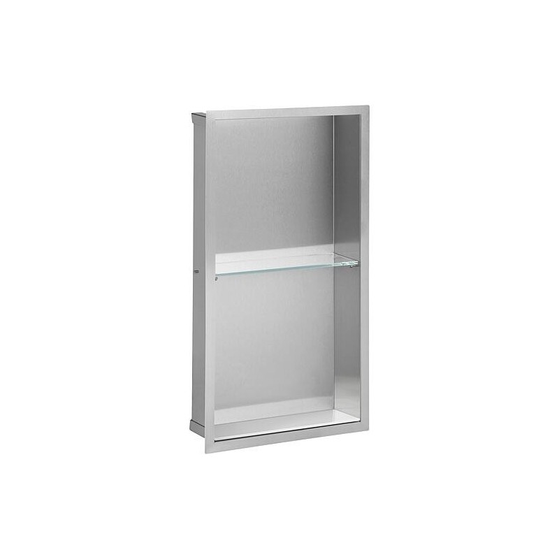 Niche murale 2 étages lxhxp: 324x624x100 mm paroi arrière inox