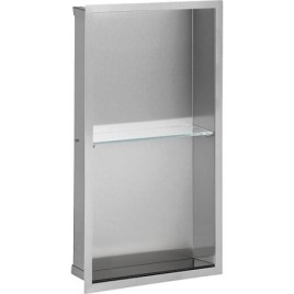 Niche murale 2 étages lxhxp: 324x624x100 mm paroi arrière inox