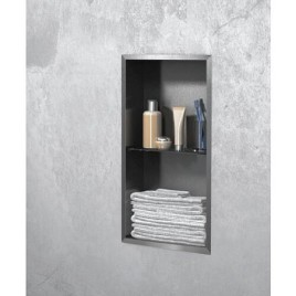 Niche murale 2 étages lxhxp: 324x624x100 mm paroi arrière inox