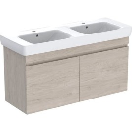 Meuble sous vasque + vasque céramique Geberit Renova Plan 1300x616x480 mm Noyer hickory