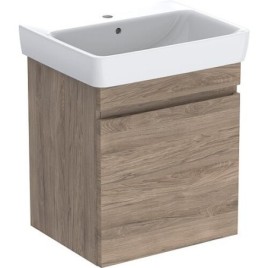 Meuble sous vasque + vasque céramique Geberit Renova Plan 550x616x440 mm Noyer hickory