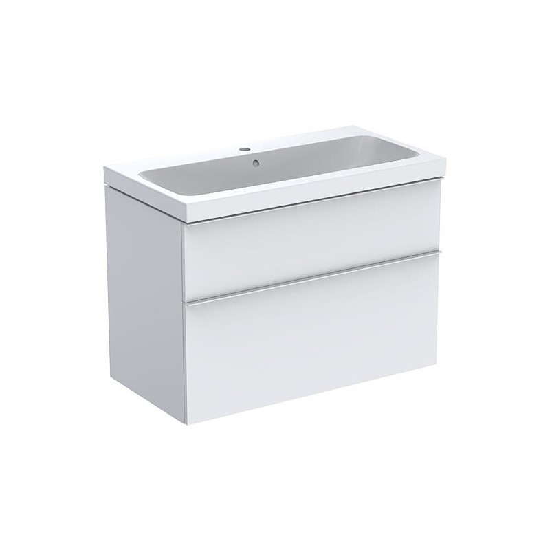 Meuble sous-vasque+vasque céramique Geberit iCon 900x705x485 mm blanc mat