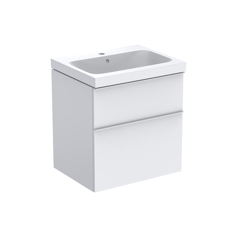 Meuble sous-vasque+vasque céramique Geberit iCon 600x705x485 mm blanc mat