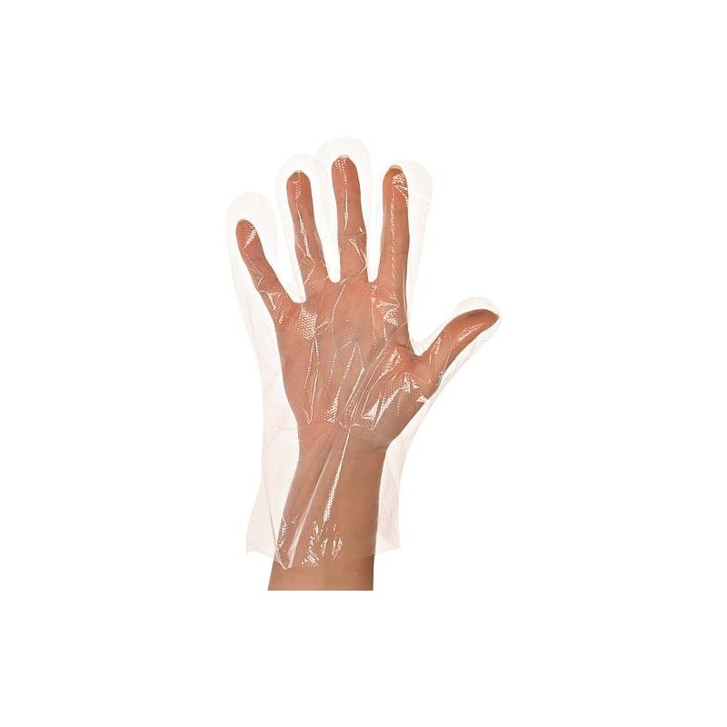 Gants en PEHD Polyclassic Strong, transparent, taille 9/L | martelé bloc, sachet