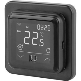 Thermostat d’ambiance numérique encastré C16 Wifi, noir graphite avec capteur de sol