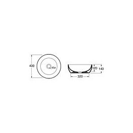 Vasque à poser Elanda 400x400mm céramique sans trou robinet, perle