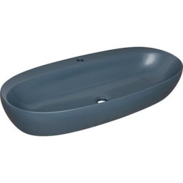 Vasque à poser Elanda 900x440mm céramique avec trou robinet bleu royal