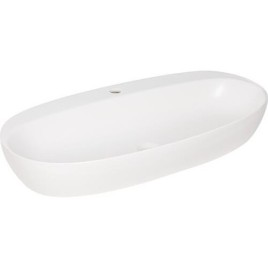 Vasque à poser Elanda 900x440mm céramique avec trou robinet, blanc mat