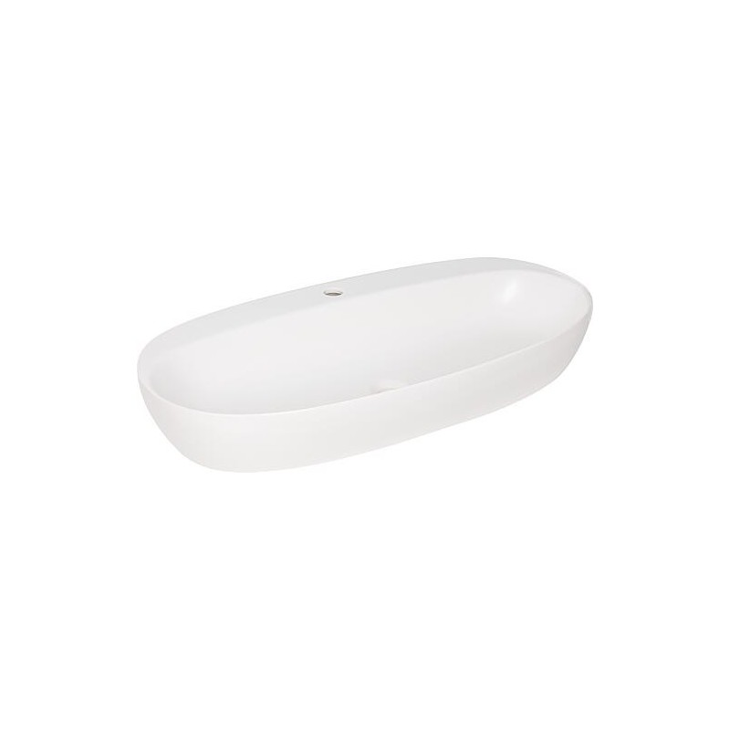 Vasque à poser Elanda 900x440mm céramique avec trou robinet, blanc mat