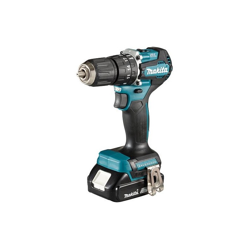 Perceuse-visseuse à percussion sans fil Makita 18V DHP487RAJ avec 2x 2 Ah batteries et chargeur