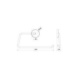 Anneau porte-serviette emco round, ouvert à droite, chrome