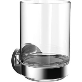 Porte-verre emco round, partie en verre satiné, chrome