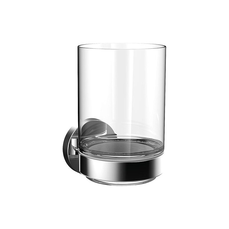 Porte-verre emco round, partie en verre satiné, chrome