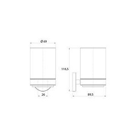 Porte-verre emco round, partie en verre satiné, chrome