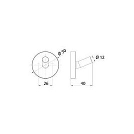 Crochet emco round, D: 12mm, chrome