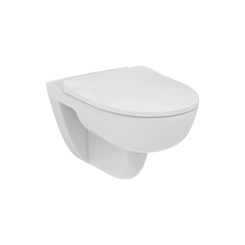 WC suspendu Ideal Standard i.Life rond lxhxp: 360x330x540 mm sans bord de rinçage céramique blanc