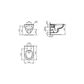 WC suspendu Ideal Standard i.Life rond lxhxp: 360x330x540 mm sans bord de rinçage céramique blanc