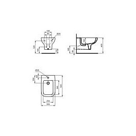 Bidet mural Ideal Standard i.Life lxhxp: 355x300x540 mm céramique blanc