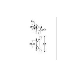 Mitigeur thermostatique douche Grohe Grohtherm 500 chrome