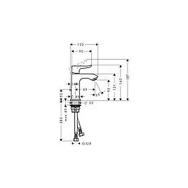 Mitigeur de lavabo Hansgrohe Metris 100 saillie 89 mm chrome sans garniture d’écoulement