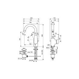 Mitigeur lavabo Ideal Standard Ceraflex, saillie de 146 mm, chromé