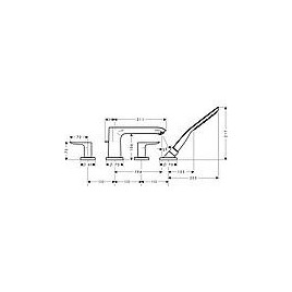 Mélangeur baignoire 4 trous Hansgrohe Metris saillie 211 mm chrome