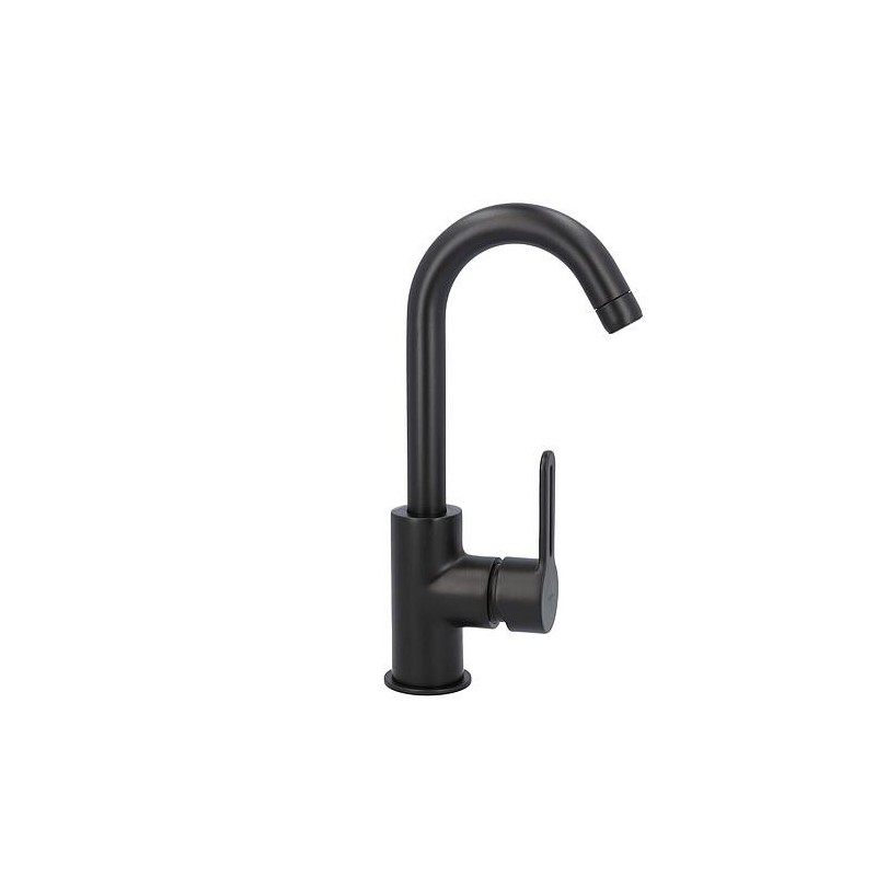 Mitigeur lavabo Enzan Nero sans garniture d’écoulement, noir mat, entraxe 120mm