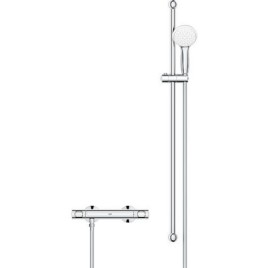 Set Thermostat de douche Grohe Grohtherm 500 avec barre de douche 900 mm, douchette Ø 100 mm et flexible de douche chrome