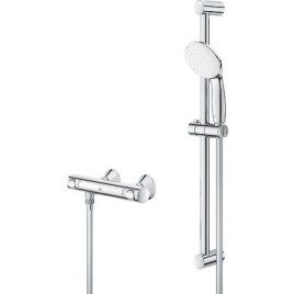 Set Thermostat de douche Grohe Grohtherm 500 avec barre de douche 900 mm, douchette Ø 100 mm et flexible de douche chrome