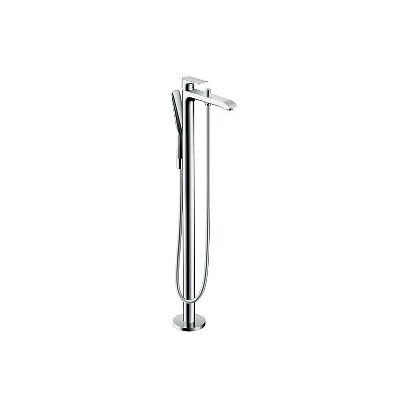 Mitigeur de baignoire Hansgrohe Metris montage au sol avec douchette saillie 209 mm chrome