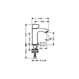 Robinet Hansgrohe 100 Metris saillie 89 mm chrome