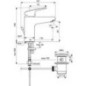 Mitigeur lavabo Ideal Standard Ceraflex, saillie de 144 mm, chromé, sans garniture d’écoulement