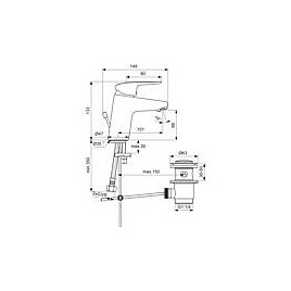 Mitigeur lavabo Ideal Standard Ceraflex ND, saillie de 101 mm, chromé