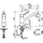 Mitigeur d’évier Hansa Hansaprimo basse pression tube CU bec pivotant saillie 210 mm chrome