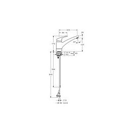 Mitigeur d’évier Hansa Hansamix basse pression tube CU saillie 203 mm chrome