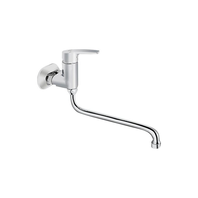 Mitigeur d’évier mural Heinrichschulte Alpha 350 Bec orientable Saillie 380 mm chromé