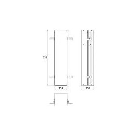 Module WC emco asis plus 658 mm carrelable, butée à droite