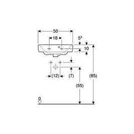 Lave-mains Geberit Renova Plan, l x h x p : 480 x 165 x 380 mm, blanc