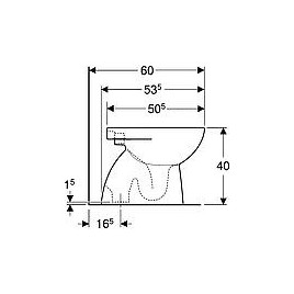 Geberit Renova, WC sur pied à fond creux, sortie verticale, blanc