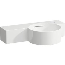 Lave-mains Laufen Val 550x155x315 mm 1 trou robinet droite avec trop-plein. tablette gauche blanche