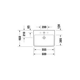 Vasque Duravit No. 1 lxHxP: 600 x 175 x 460 mm, avec trop-plein, avec 1 trou robinet, blanc