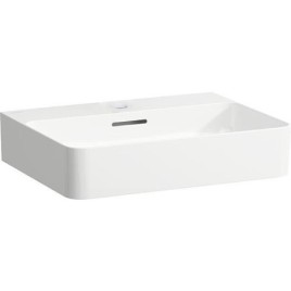 Vasque à poser Laufen Val 550x155x420 mm 1 trou robinet avec trop-plein blanc poncé